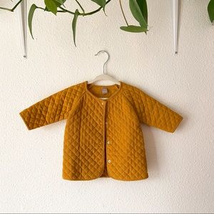 Baby Girl Hallmark Mustard Quilted Button Jacket